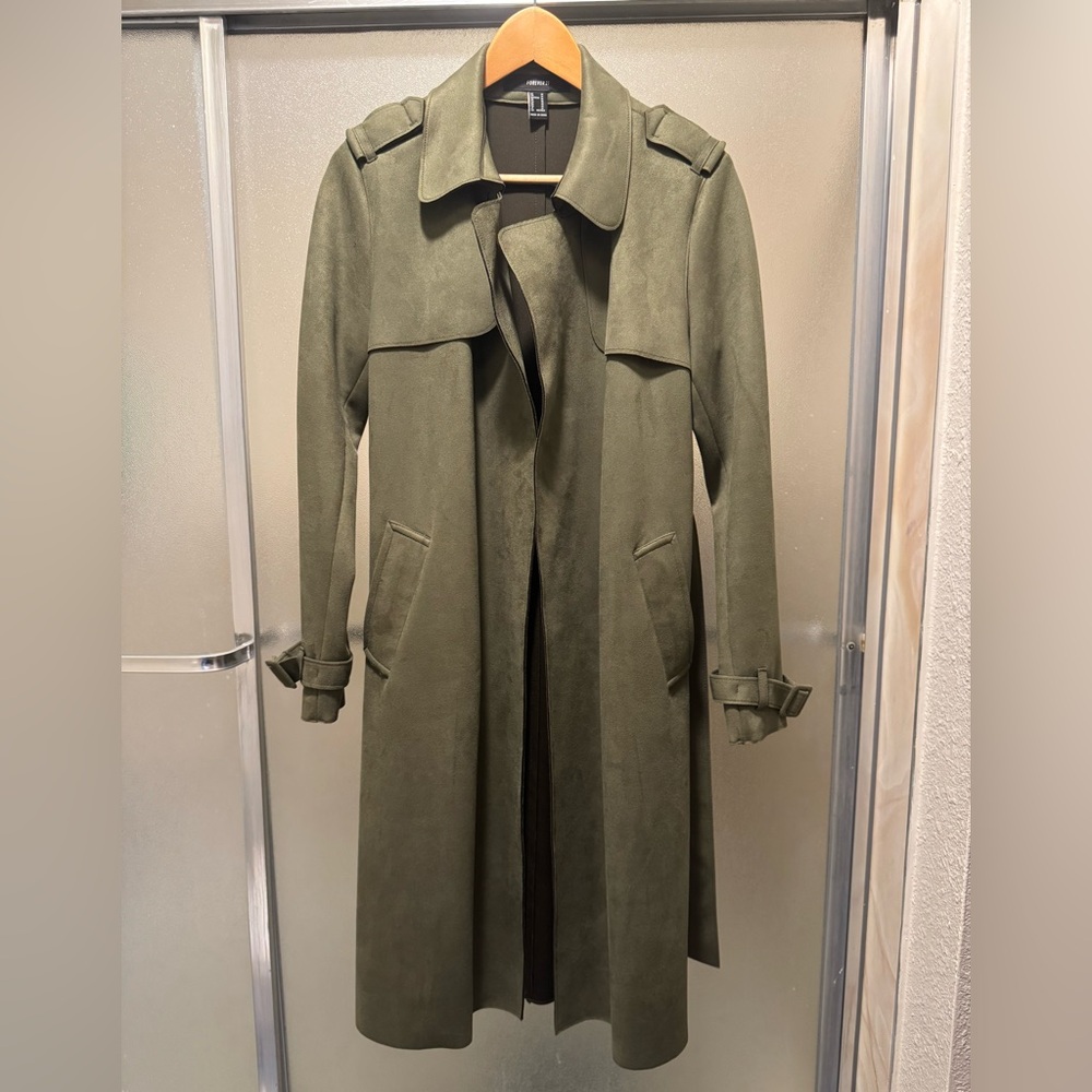Stylish Olive Green Trench Coat